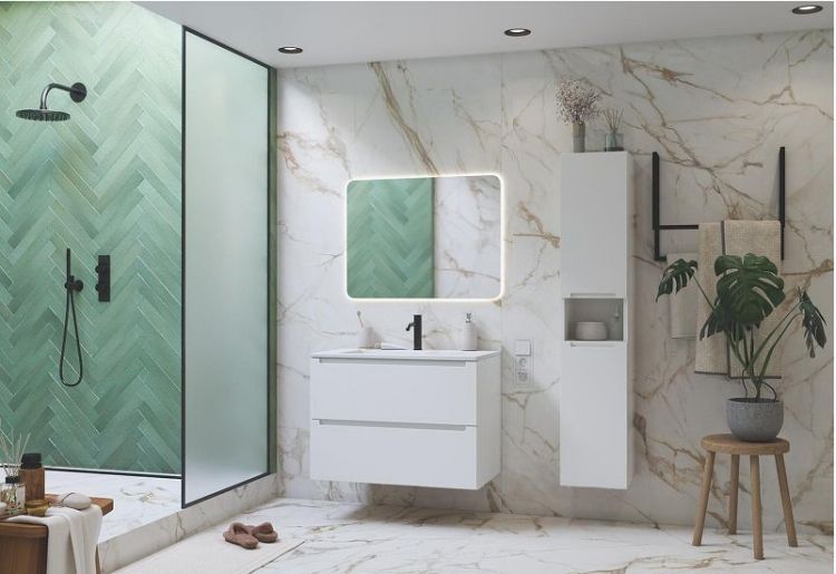 Шкаф пенал ЗОВ Дион 30 DPBM подвесной цвет Белый матовый