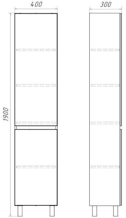 Шкаф пенал Comforty Лозанна 40 00-00017838 цвет Белый глянец