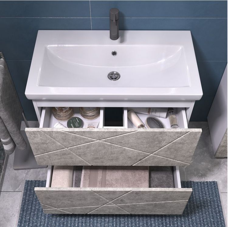 Тумба под раковину Vigo Geometry 80 025 цвет Бетон Белый