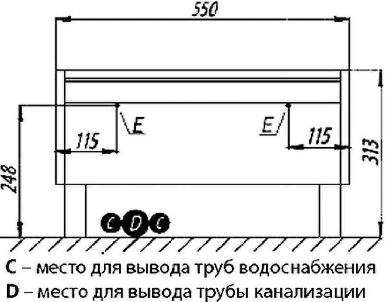 Тумба Aquaton Капри 55 1A231003KPDA0 Бетон пайн Белая