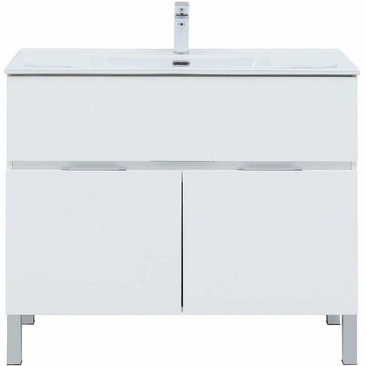 Комплект мебели для ванной Aquanet Алвита New 100 274184 Белый матовый Комплект мебели для ванной Aquanet Алвита New 100 274184 Белый матовый