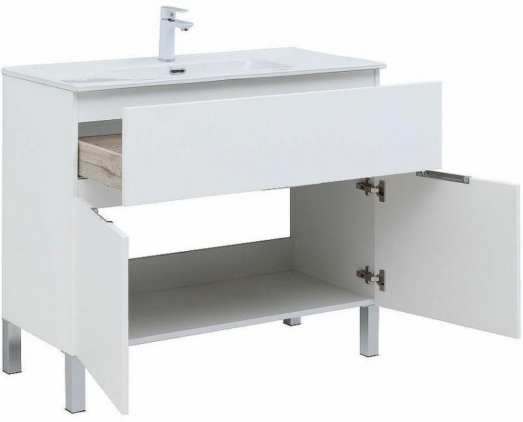 Комплект мебели для ванной Aquanet Алвита New 100 274184 Белый матовый Комплект мебели для ванной Aquanet Алвита New 100 274184 Белый матовый