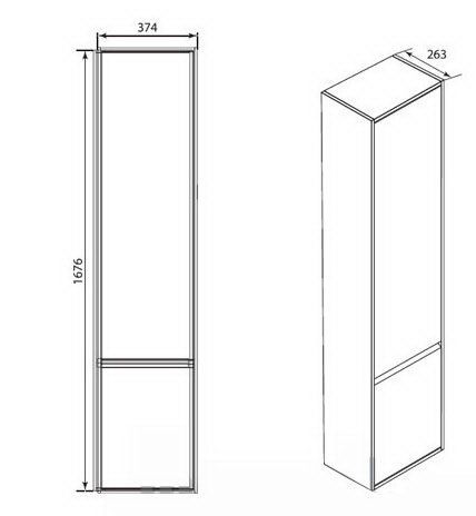 Шкаф-пенал Roca Laks (ZRU9302802) R Шкаф-пенал Roca Laks (ZRU9302802) R