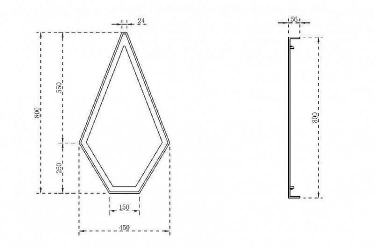 Зеркало Abber Stein 45 AS6611R с подсветкой с многофункциональной панелью