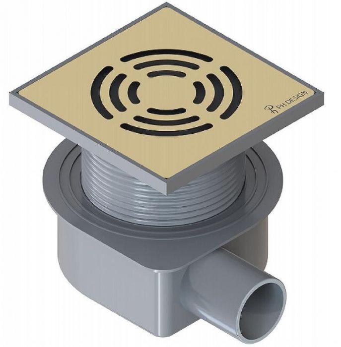 Душевой трап Boheme Smart Design 984-10-G с решеткой Золото