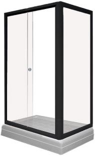 Душевой уголок Radomir Верчелли 120x80 L 1-03-6-1-0-0120 профиль Черный стекло прозрачное