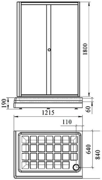 Душевой уголок Radomir Верчелли 120x80 L 1-03-6-1-0-0120 профиль Черный стекло прозрачное