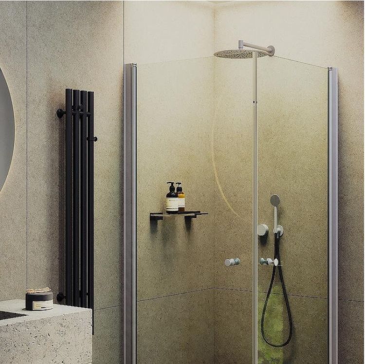 Душевой уголок Maybah Glass MGY-1291-5 800x800x1980 на монопетлях Хром матовый стекло прозрачное