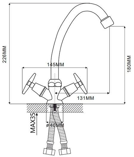 Смеситель для кухни Ekko E41020-1 цвет Хром