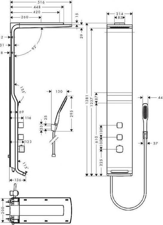 Душевая панель Hansgrohe Raindance 27008400 Белая Хром Душевая панель Hansgrohe Raindance 27008400 Белая Хром