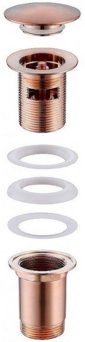 Донный клапан Abber AF0010RG click-clack Розовое золото