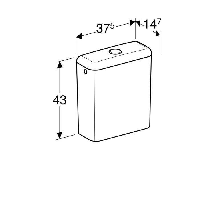 Керамический бачок Geberit Smyle 3/6л, двойной смыв, боковой подвод. Керамический бачок Geberit Smyle 3/6л, двойной смыв, боковой подвод.