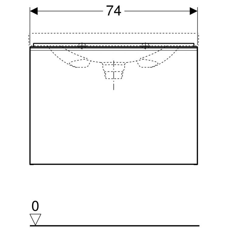 Тумба под раковину Geberit Acanto , 74x48, лавовый [500.611.JK.2]