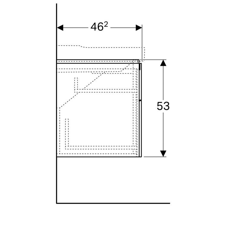 Тумба под раковину Geberit Xeno? 1174х530х462 мм, 2 маленьких и 2 больших ящика, матовый серый [500.518.00.1]