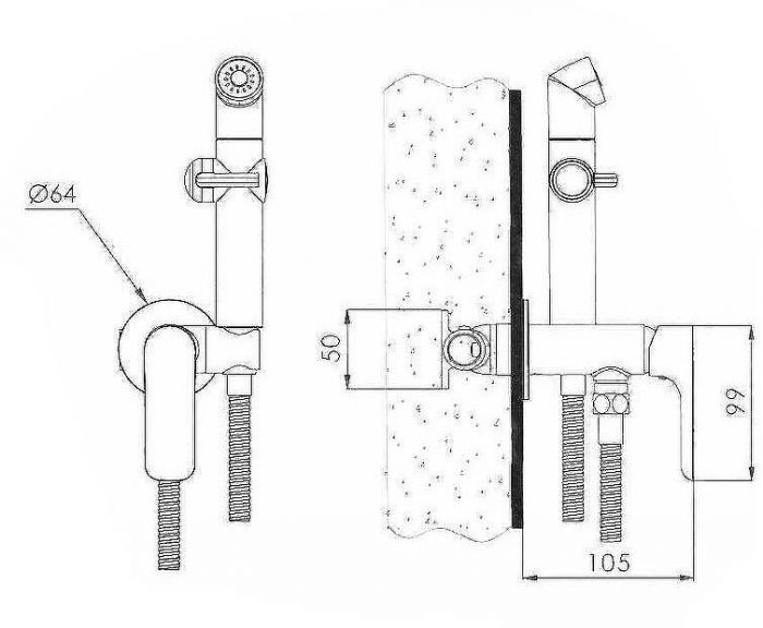 Гигиенический душ со смесителем Gappo G7248-1 Хром