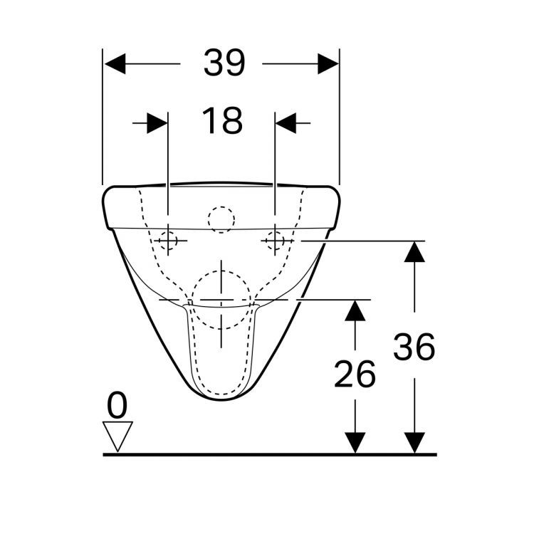 Унитаз подвесной  безободковый Geberit Renova Comfort Rimfree®, глубина 70 см [208560000]