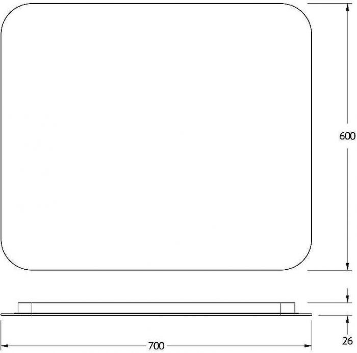 Зеркало Defesto Opti 70x60 DF 2806SH с подсветкой 23W-4500К/Сенсорный выключатель/Нейтральный белый свет
