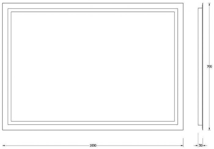 Зеркало Evoform Ledline 70x100 BY 2137 с подсветкой 29.5 W - без выключателя