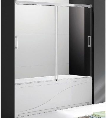 Шторка на ванну Cezares Tandem Soft 180 TANDEM-SOFT-VF-2-180/145-C-Cr-IV профиль Хром стекло прозрачное