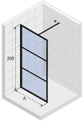 Душевая перегородка RIHO GRID GB400 900 L/R, GB4090000 Душевая перегородка RIHO GRID GB400 900 L/R, GB4090000