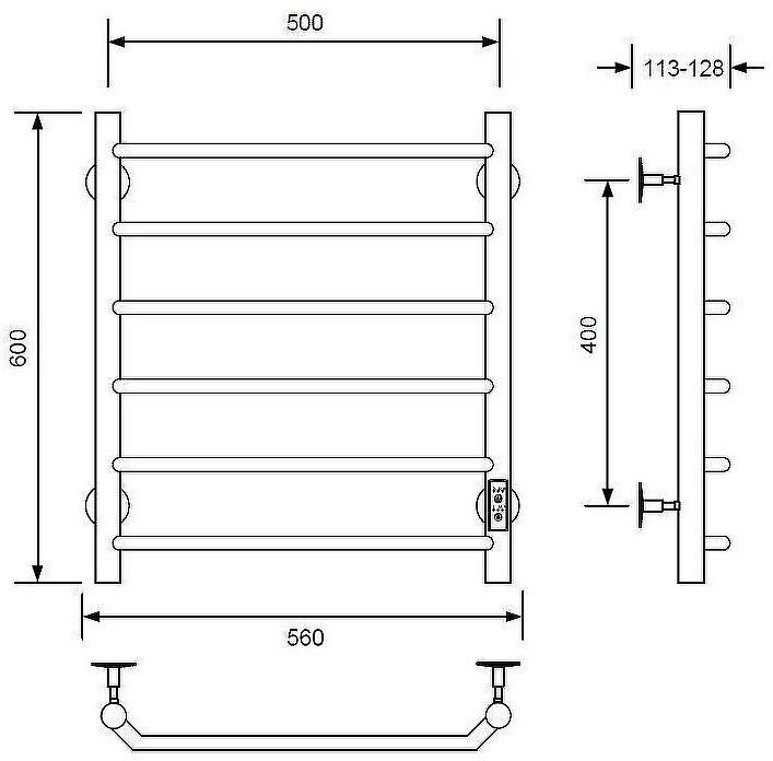 Электрический полотенцесушитель Comfysan Scola EC-6 60x50 016890 Хром