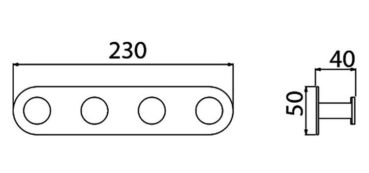Вешалка-4 крючка Timo Saona 13015/03 черный
