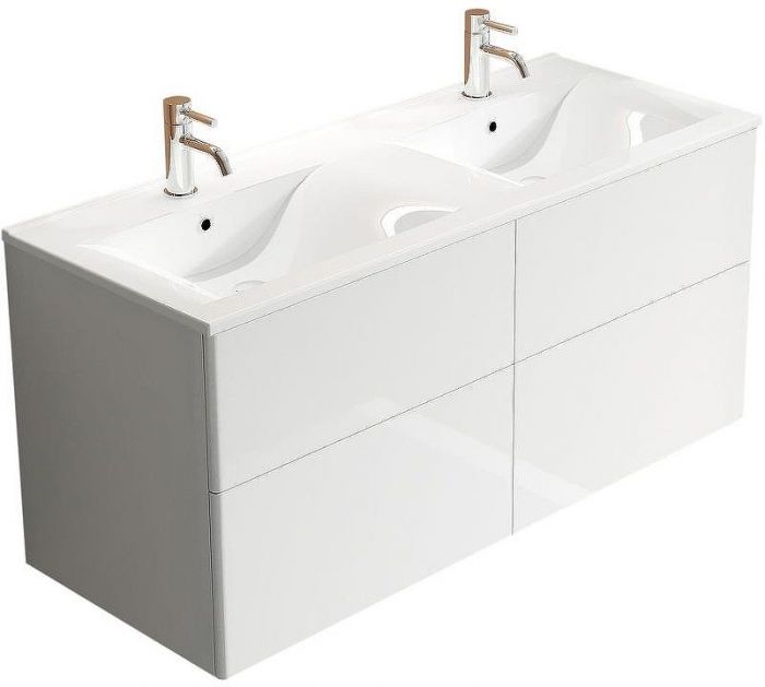 Тумба c раковиной SanVit Лира 120 klira2120W в цвете Ral подвесная Белая глянцевая