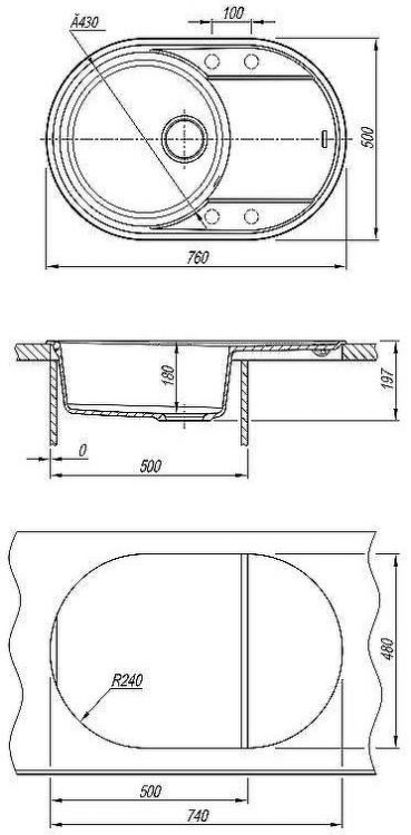 Кухонная мойка Lemark Lacha 720 9910060 Шампань Кухонная мойка Lemark Lacha 720 9910060 Шампань