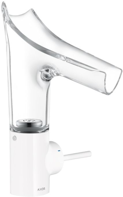 Axor Starck V Смеситель для раковины 140, на 1 отв., со стеклянным изливом, цвет: белый матовый