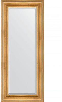 Зеркало Evoform Exclusive 139х59 BY 3522 с фацетом в багетной раме - Травленое золото 99