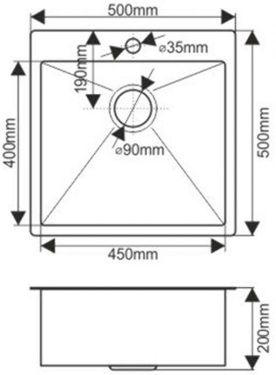Кухонная мойка Fabia 50х50 50503G Графит