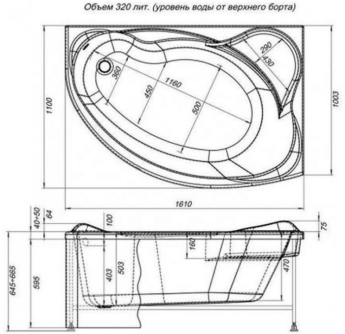 Акриловая ванна Aquanet Jamaica 160x100 L 203986 без гидромассажа