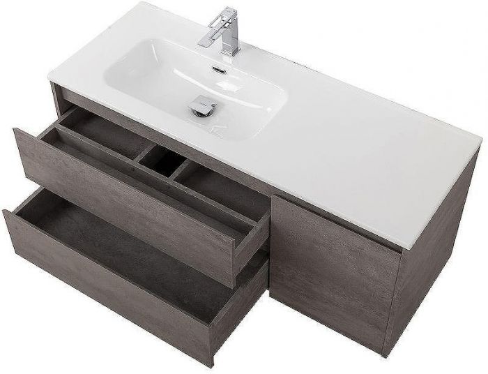 Тумба под раковину BelBagno Kraft 100 L KRAFT-1000-2C-1A-SO-CG-L подвесная Cemento Grigio