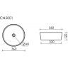 Умывальник CERAMICANOVA Element чаша накладная круглая 360 мм CN5001
