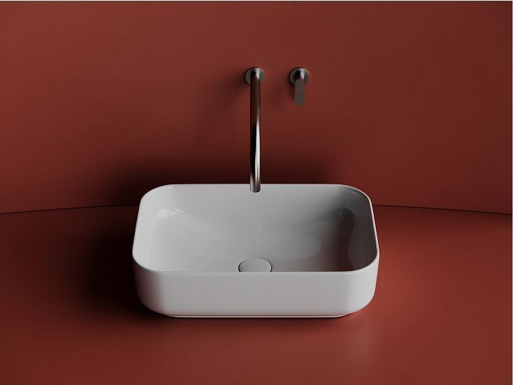 Умывальник CERAMICANOVA Element чаша накладная прямоугольная CN5043