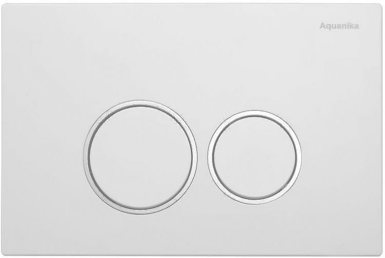 Клавиша смыва Aquanika Basic R-type 01.02.08 Белая Хром