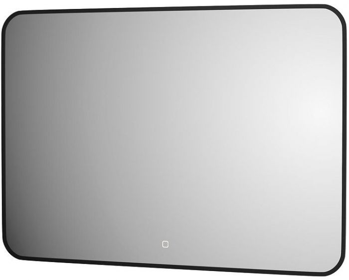 Зеркало Defesto Aura 100х70 DF 2979SH с подсветкой 32W-3000K/Сенсорный выключатель/Теплый белый свет/Черная рама
