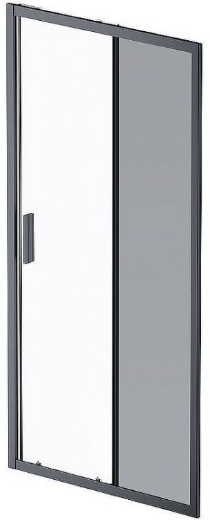 Душевая дверь AM.PM Gem Solo 100 W90G-100-1-195BG профиль Черный матовый стекло тонированное-прозрачное