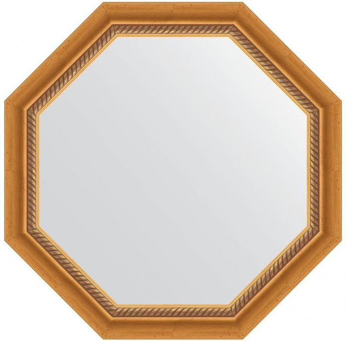 Зеркало Evoform Octagon 68х68 BY 7315 в багетной раме - Состаренное золото с плетением 70