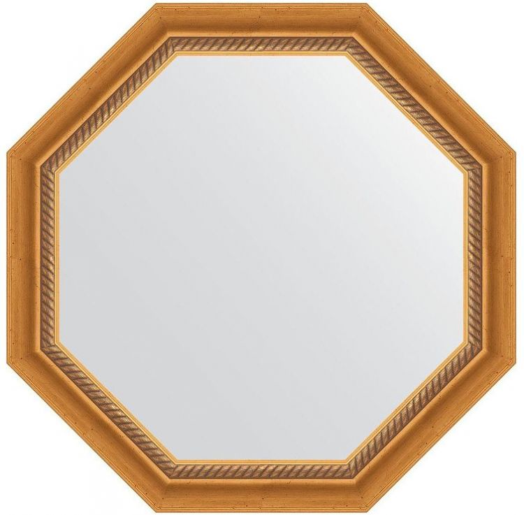 Зеркало Evoform Octagon 68х68 BY 7315 в багетной раме - Состаренное золото с плетением 70