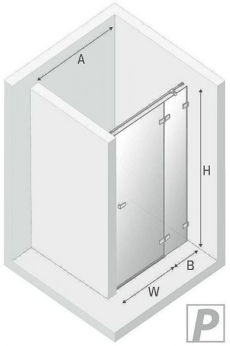 Душевая дверь New Trendy Avexa Chrome 120 R EXK-1450 профиль Хром стекло прозрачное