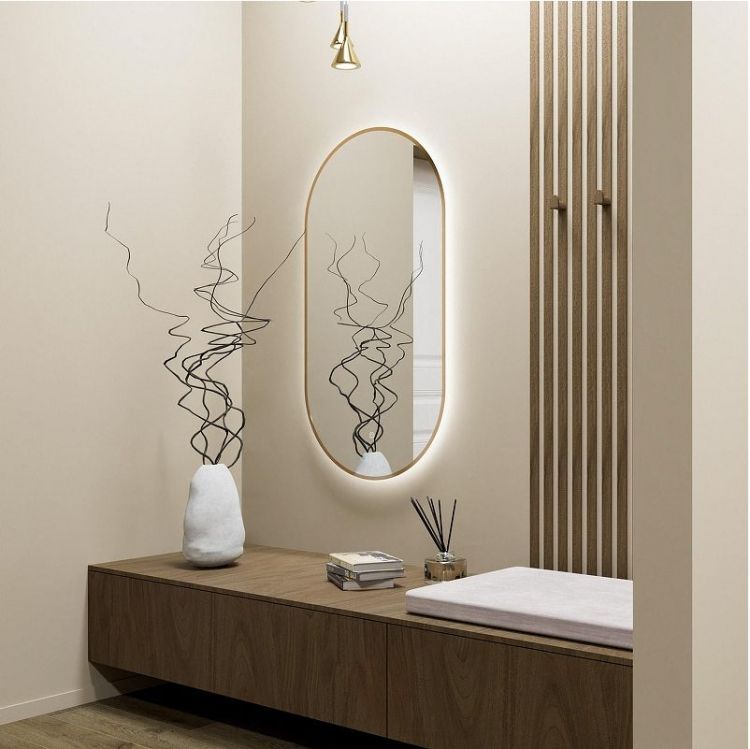 Зеркало Fixsen FX-3100G 100 с подсветкой цвет Золото-сатин с сенсорным выключателем и диммером Зеркало Fixsen FX-3100G 100 с подсветкой цвет Золото-сатин с сенсорным выключателем и диммером