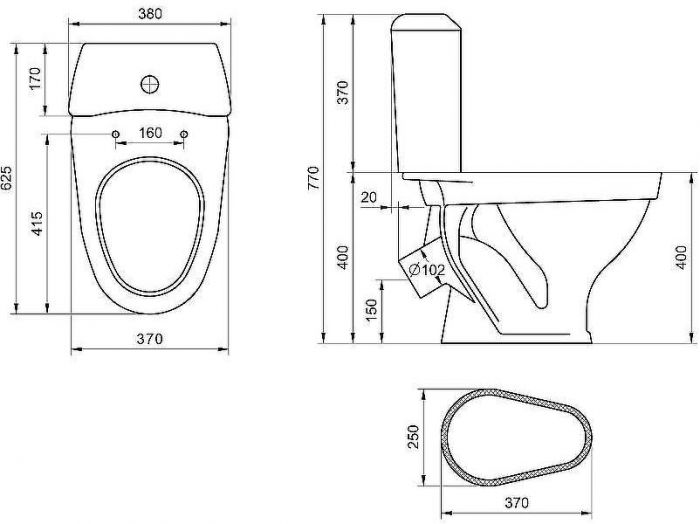 Унитаз компакт Santeri Вест 1.P201.8.S00.00B.F с бачком и сиденьем