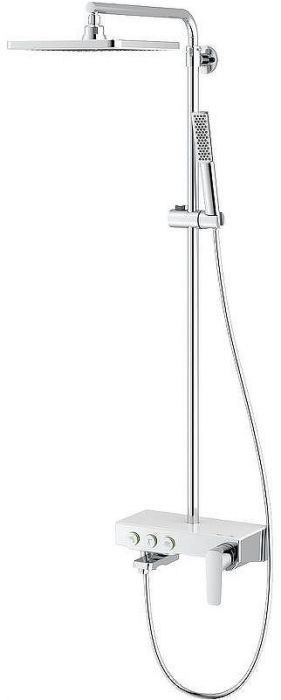 Душевая система Teska Niagara NG3501C с термостатом Хром Белое стекло