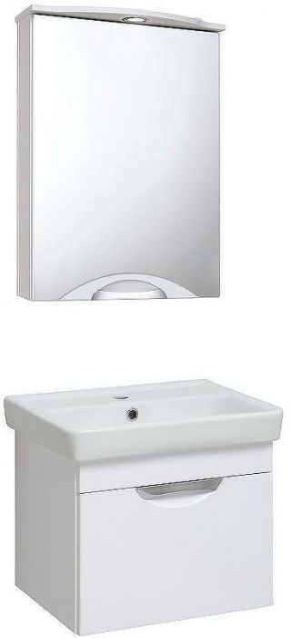 Зеркальный шкаф Runo Ибица 50 R 00000001075 с подсветкой Белый