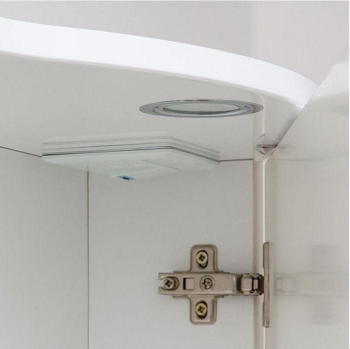 Зеркальный шкаф Runo Ибица 50 R 00000001075 с подсветкой Белый