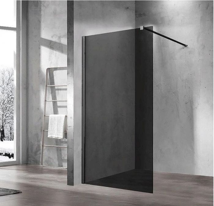 Душевая перегородка Vincea Walk-In 120 VSW-1H120CGB профиль Черный матовый стекло тонированное
