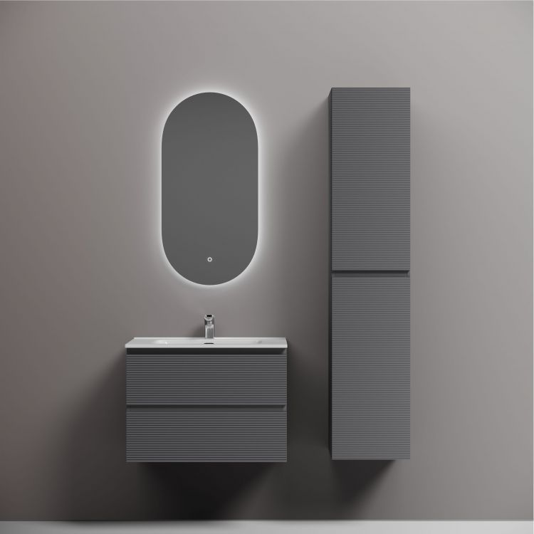 Тумба подвесная SANCOS Folk 690х445х500, c двумя ящиками оснащенными доводчиками, Grey soft,FL70GS