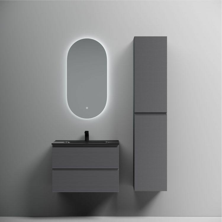 Тумба подвесная SANCOS Folk 690х445х500, c двумя ящиками оснащенными доводчиками, Grey soft,FL70GS