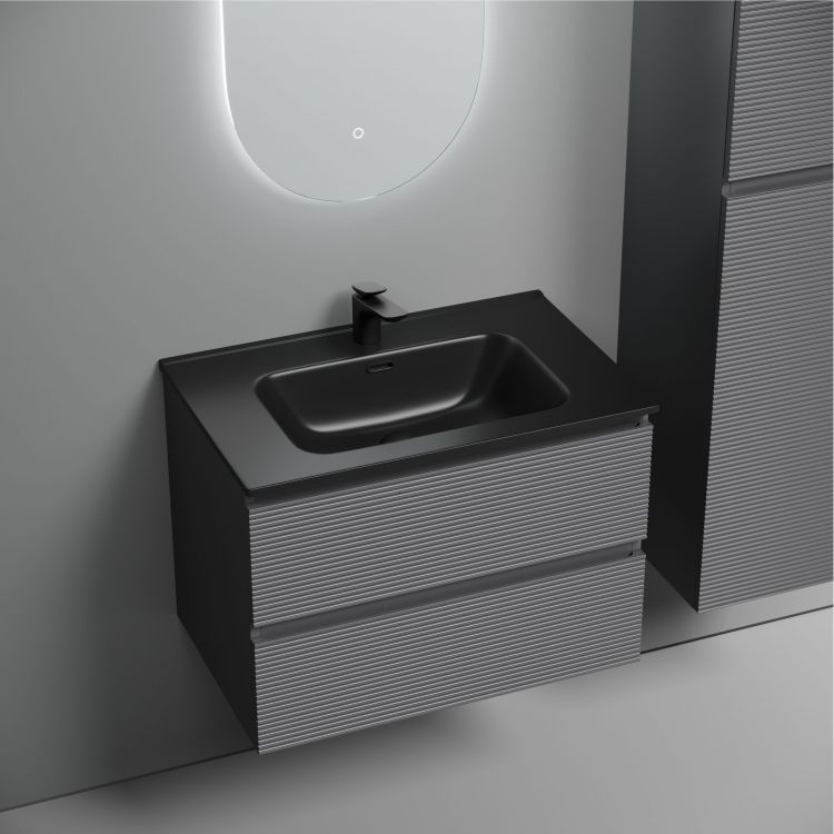 Тумба подвесная SANCOS Folk 690х445х500, c двумя ящиками оснащенными доводчиками, Grey soft,FL70GS